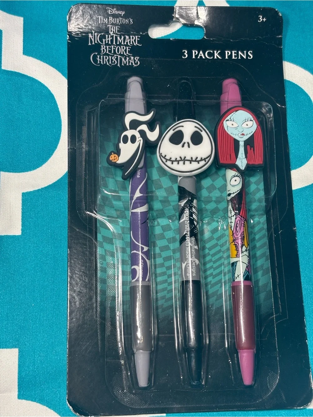 New The Nightmare Before Christmas 3-Pack Character Pens - Black, Purple, Pink